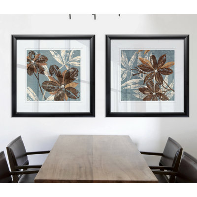 " Flowers On Denim III " 2 - Pieces