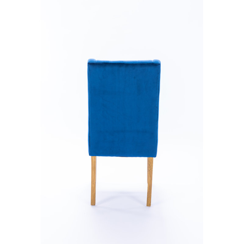 Mairead 48cm H Tufted Velvet Upholstered Wing Back Side Chair, Royal Blue