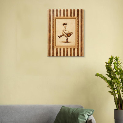 «Western Cowboy Silly Goose», reproduction d'art sur toile - oie rayée sur toile rétro