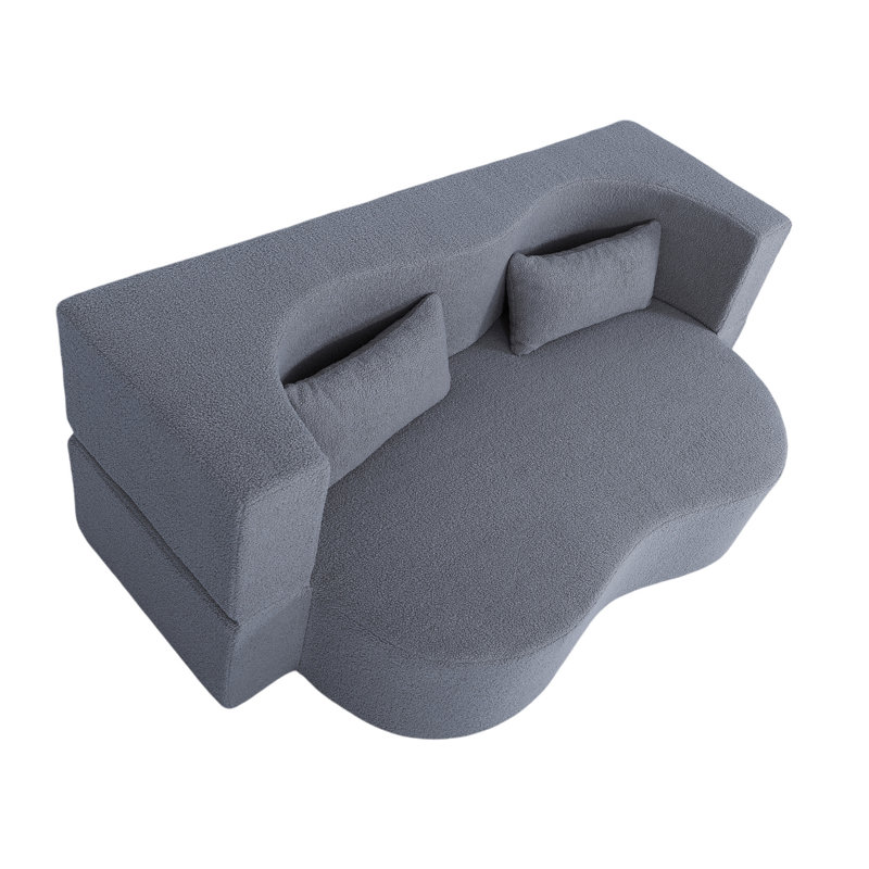 Canapé-lit double 79,5 po avec 2 coussins, Gris