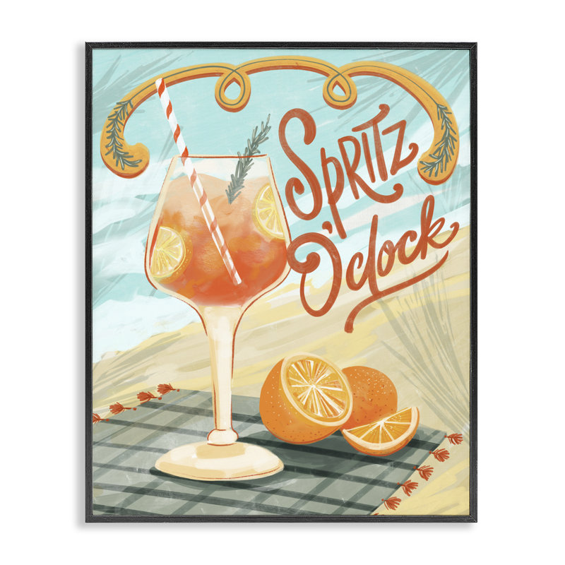 Giclée encadrée de cocktail Sceptz O'Clock, design par Connie Summers, 20 x 16, Midnight Black Giclee Framed