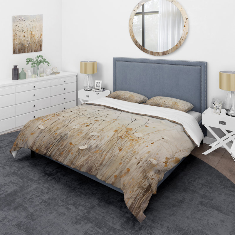Beige Wildflowers Floral Fantasy - Ensemble de housse de couette Wildflowers