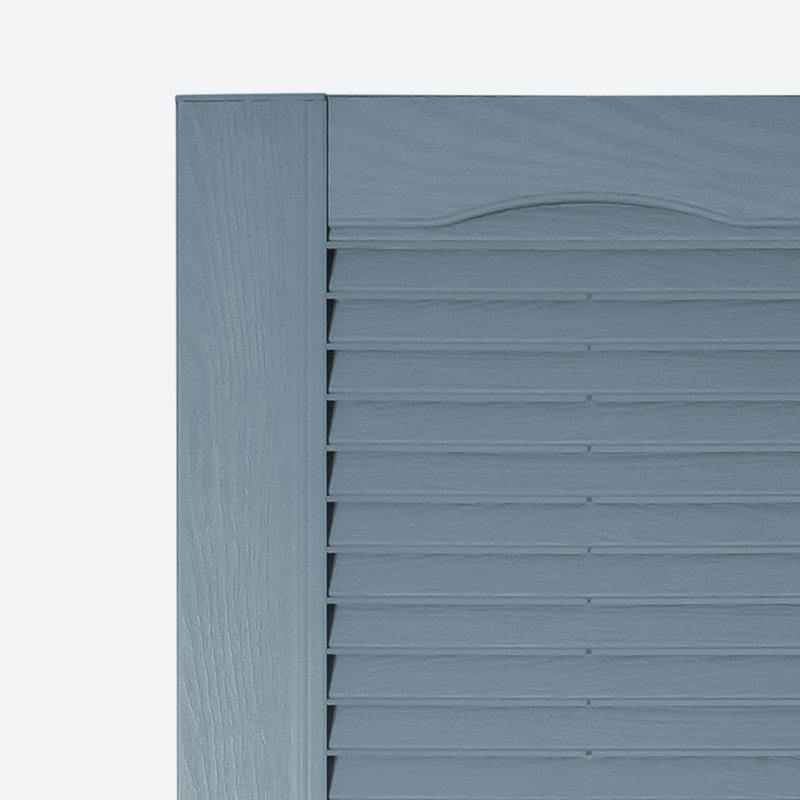Volet à persiennes sur mesure avec dessus cathédrale, 16.25", 56", Bleu colonial