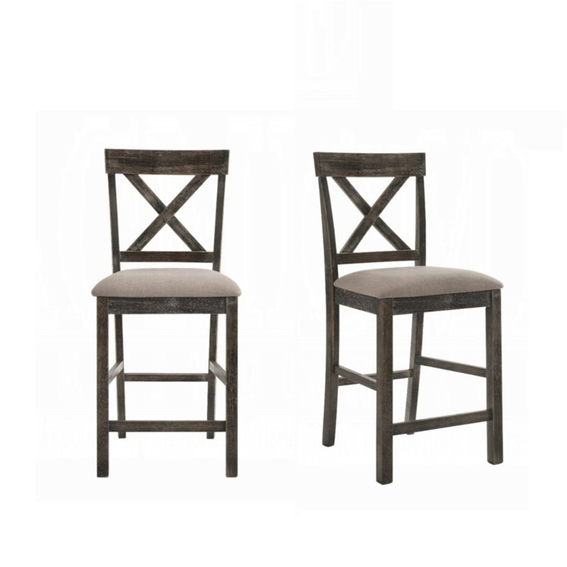 Ensemble de 2 chaises de salle à manger à hauteur de comptoir Contemporary, Gris