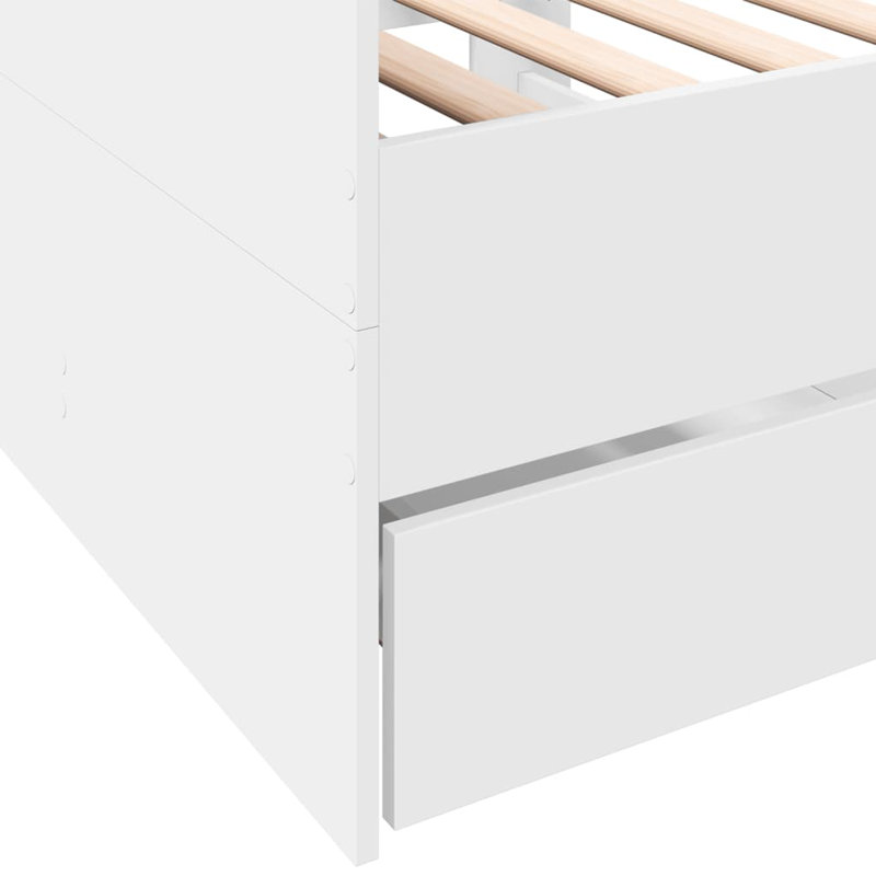 Vidaxl Daybed With Drawers, White, Single (3')