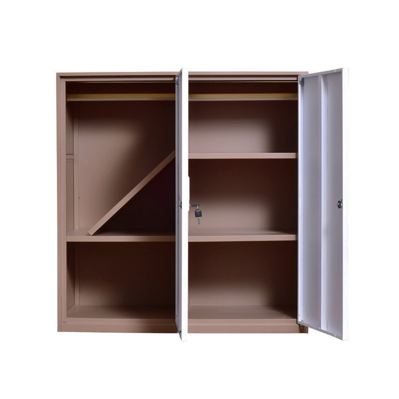 Armoire casier 2 portes avec tablettes et serrure à clé 