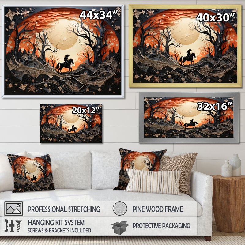 Western Wild Horse Show, reproduction d'art sur toile, H 24 po x l 32 po x P 1 po, Cadre flottant noir