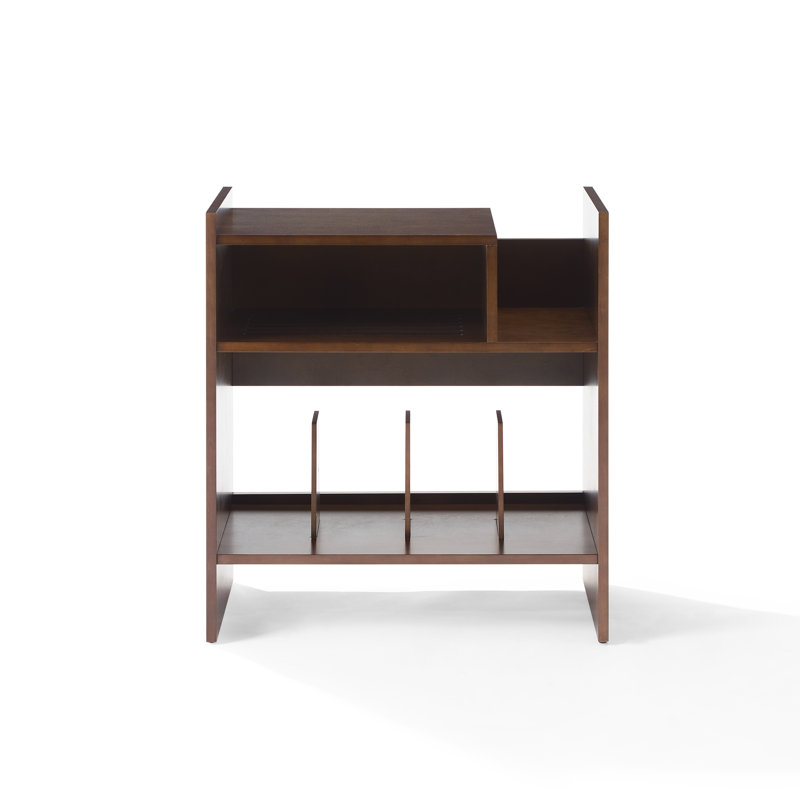 Portland Dark Brown MDF Turntable Stand with Cabinet
