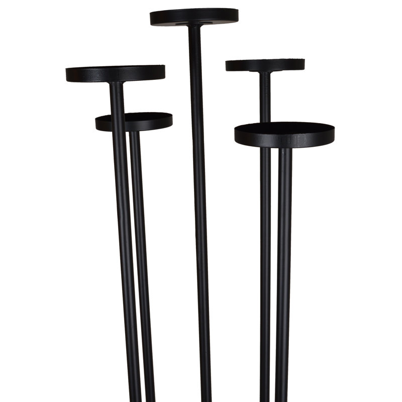 Metal Floor Candelabra, Black