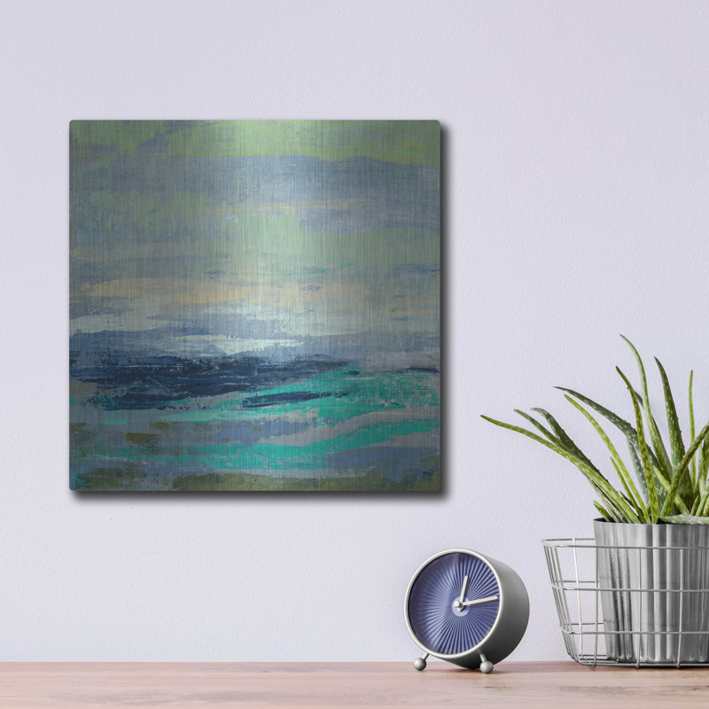 «Teal Wave I» par Silvia Vassileva, H 12 po x l 12 po
