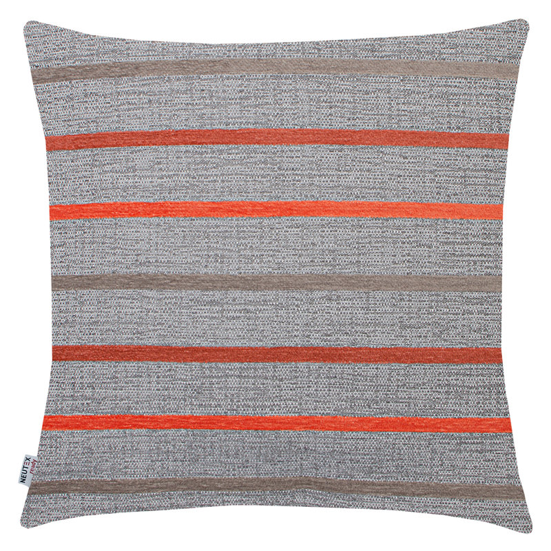 Raye Striped Square Throw Pillow Cover, Anthracite/Purple, 48cm H x 48cm W x 0.5cm D