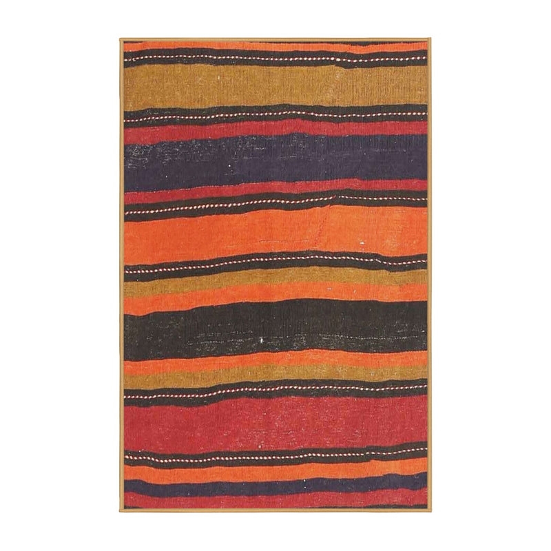 Tapis orange/rouge/noir contemporain, Rectangle 8 pi x 10 pi