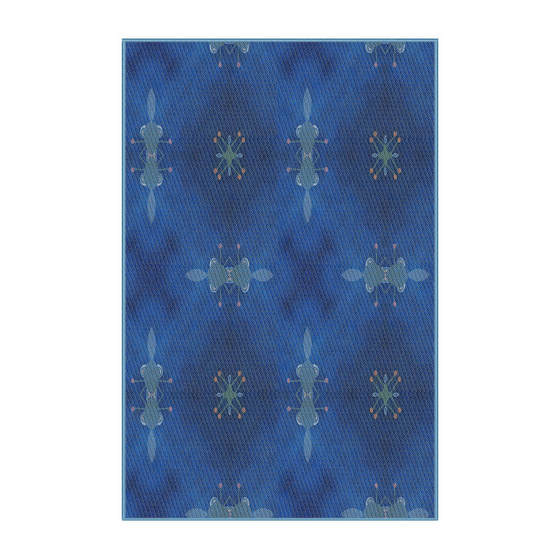 Tapis à motifs bleu / noir, Rectangle 6 pi x 9 pi