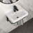 Wall-Mounted Rectangular Ceramic Bathroom Sink With Towel Bar And Overflow
