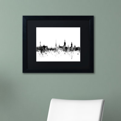 « stockholm suède horizon b&w », impression encadrée