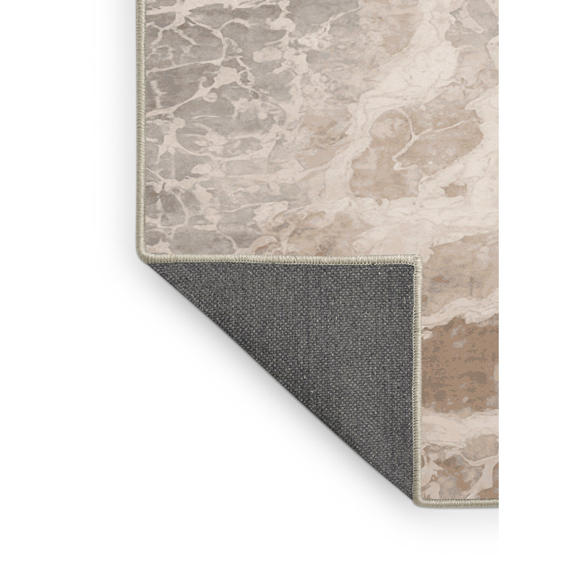 Tapis beige soyeux et moelleux, Rectangle 7 pi x 10 pi
