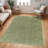 Amneris Modern Boho Soft Fluffy Thick Plush Pile Moss Green Area Rug-746045686