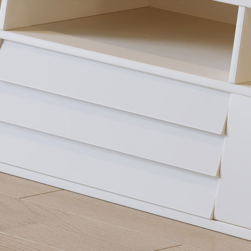 Cream style coffee table paired with TV stand