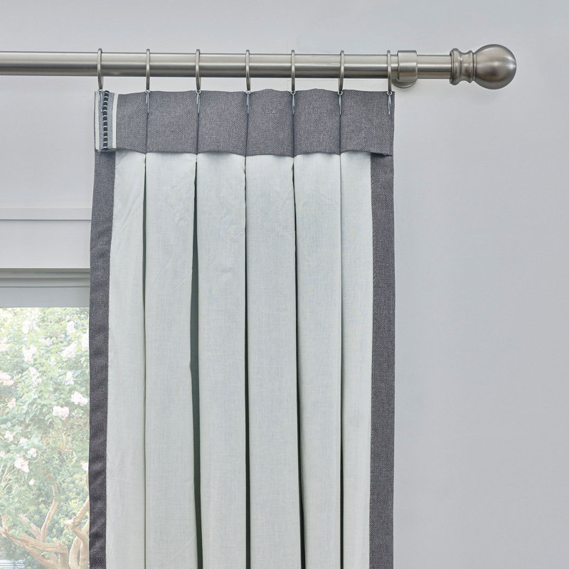 Lilla Cotton Blend Room Darkening Curtain, White, 20" W x 108" L