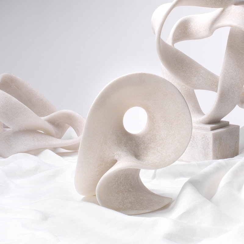 Amorphous Table Object, Small In Off White Resin, 10" H x 8.25" W x 7" D