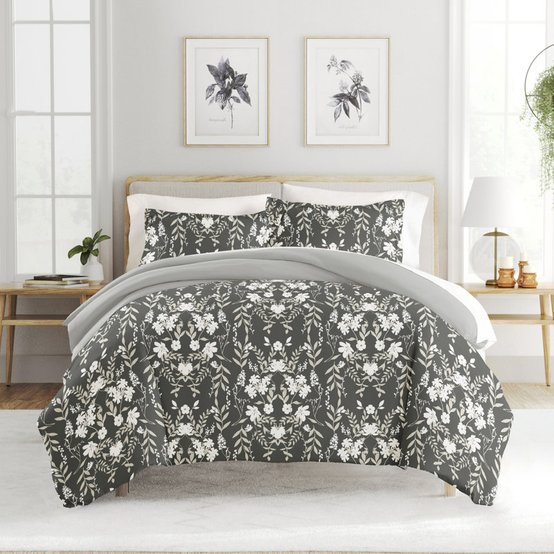 Secret Garden Pattern Reversible Duvet Cover Set, Twin Comforter + 1 Pillow Sham