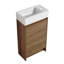 Meuble-lavabo autoportant de 18 pouces avec lavabo simple, portes à fermeture douce, convient aux petites salles de bain