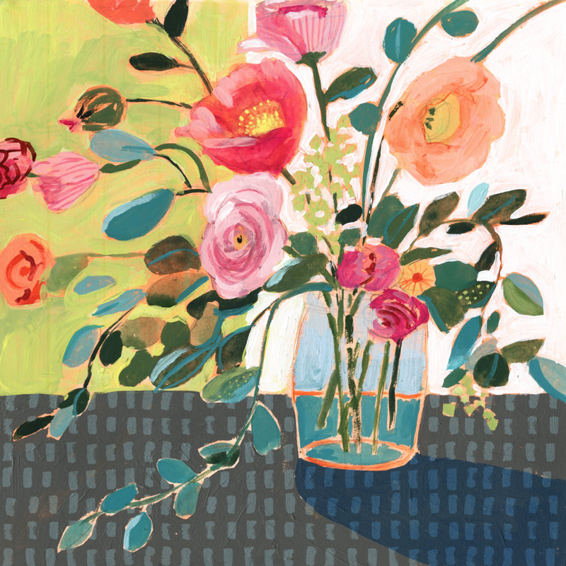 "Quirky Bouquet II" par Victoria Borges, reproduction d'art sur toile, H 30 po x l 30 po, Toile tendue