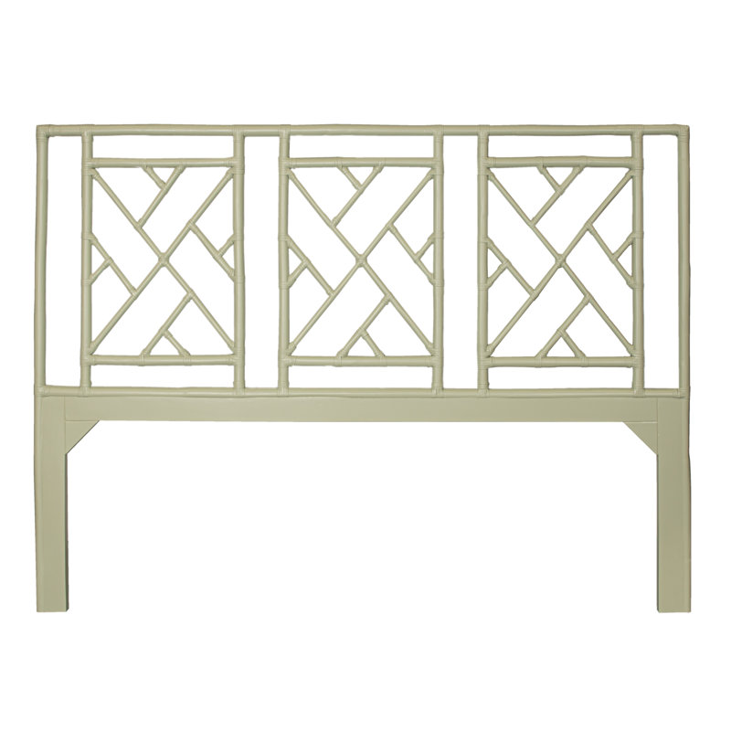 Cowden Geometric Rattan Headboard, King, Celery Green