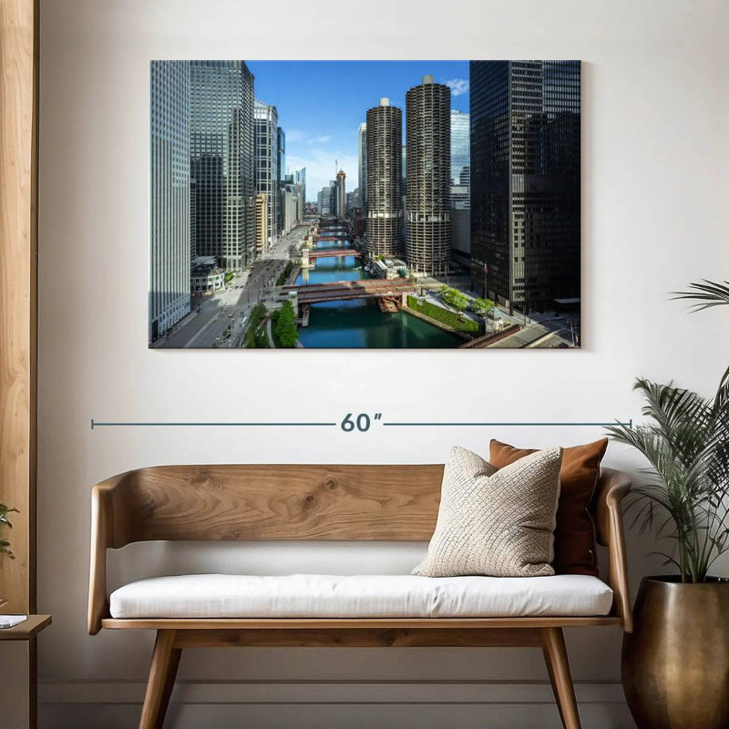 Tergel Chicago Riverside Towers, H 32 po x l 48 po