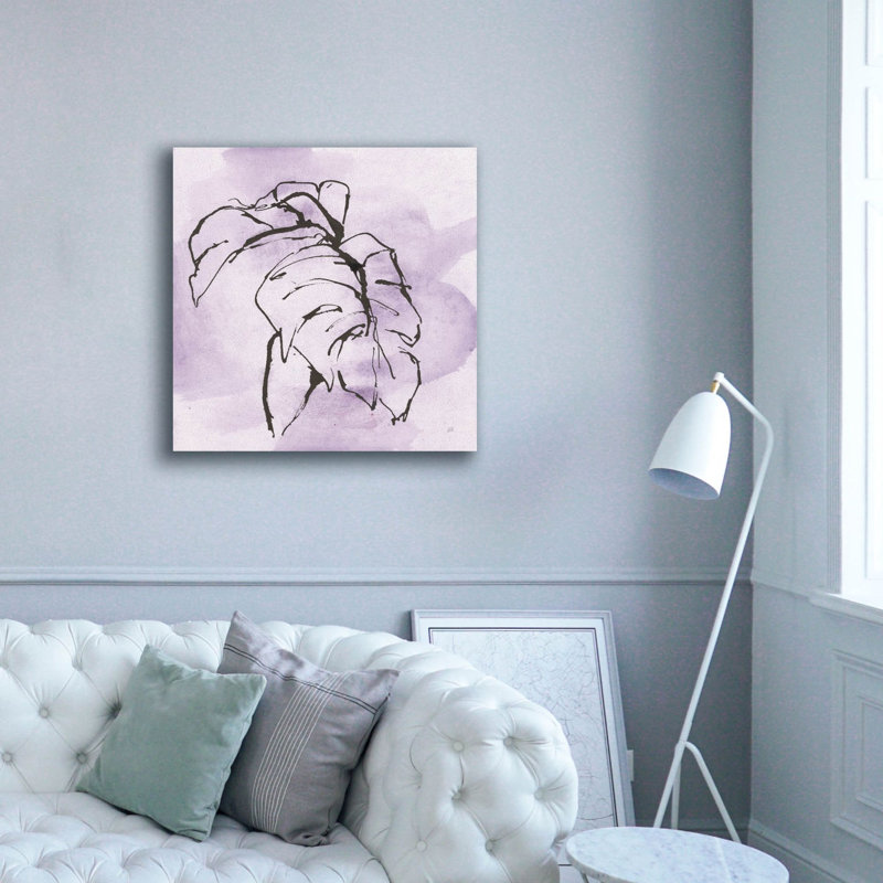 «Midnight Plum Leaf 1» par Chris Paschke, art mural sur toile, H 37 po x l 37 po x P 1,5 po