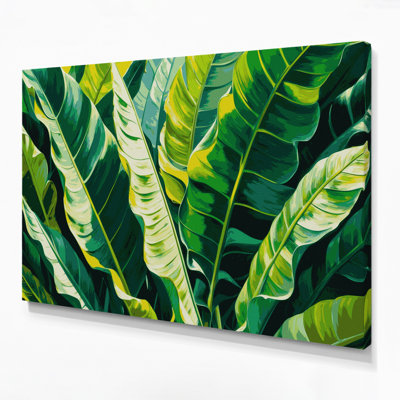 "Botanical Banana Leaves", art mural sur toile verte