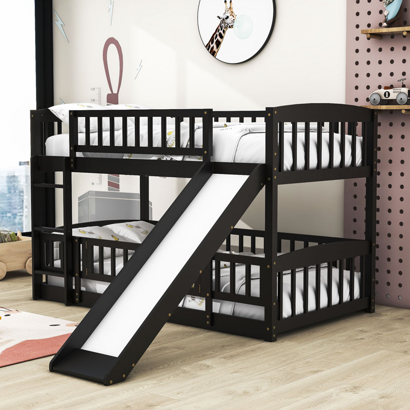 Guiseppi Kids Twin Over Twin Bunk Bed, Espresso