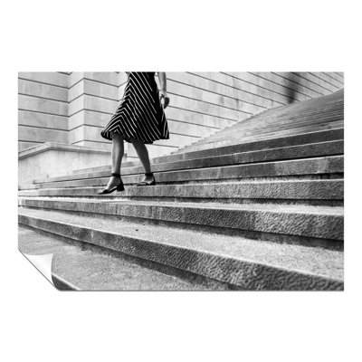 Walking Woman On Street - No Frame Print