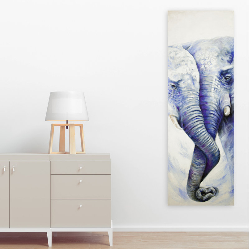 «Blue and Grey Elephant», reproduction sur toile tendue, H 48 po x l 16 po x P 1,5 po