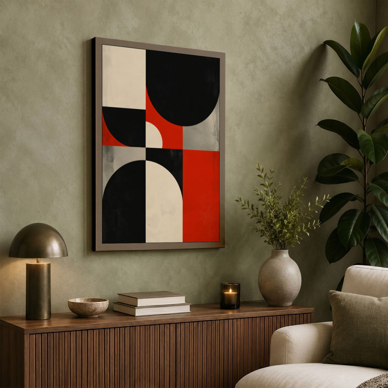 Dynamic Geometry Geometric - Wrapped Canvas, 18x12 - 45.7 x 30.5 cm, Sage Border