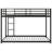 Twin Over Twin Metal Bunk Bed, Low Bunk Bed With Ladder, Black