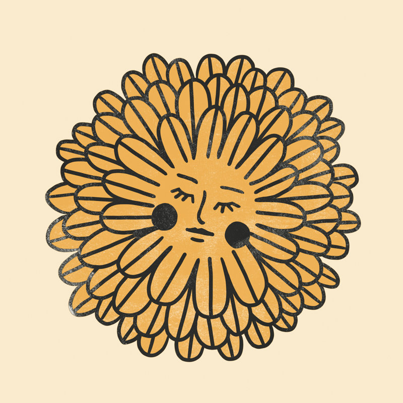 Visage de fleur I, H 36 po x l 36 po