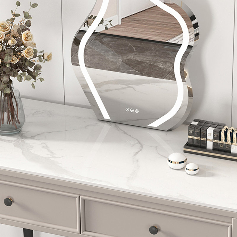 Makeup Vanity with Light mirror,4 drawers