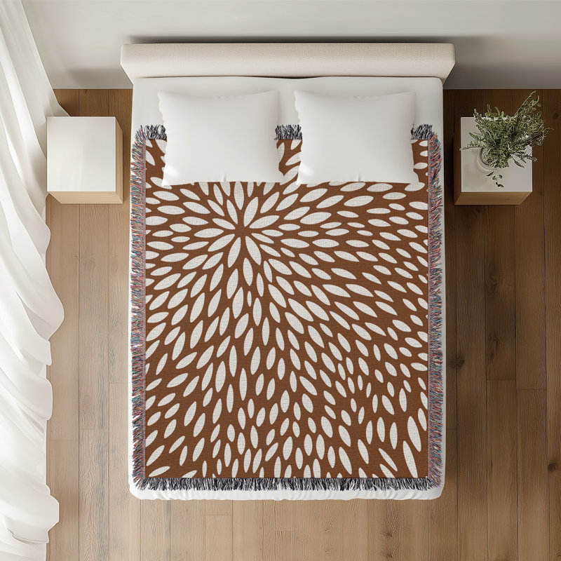 Jeté en coton Addy, 50x70, Brun rouille