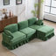Canapé modulaire moderne avec jupe à volants amovible, chenille, repose-pieds, en forme de L-1009564314