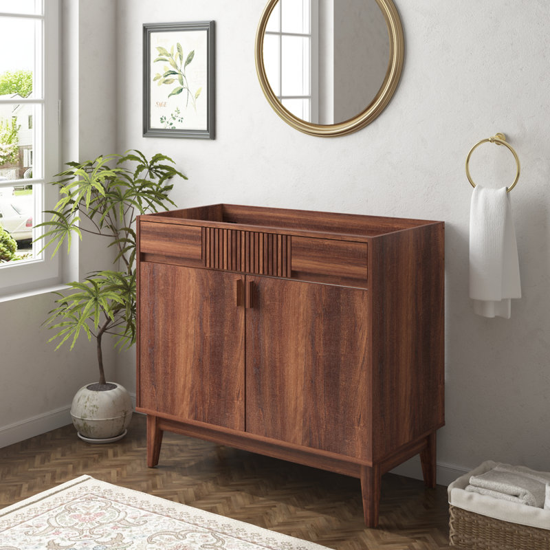Base de meuble-lavabo simple 36 po Mid-Century