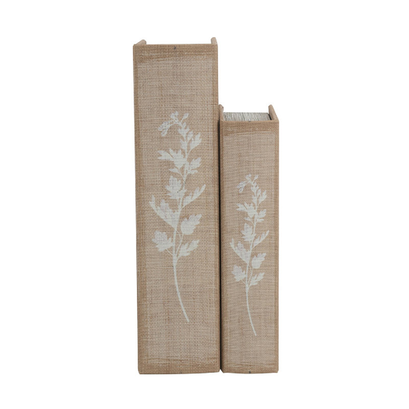 Decorative Book Boxes with Soft Multi-Floral - Set of 2 - Multi