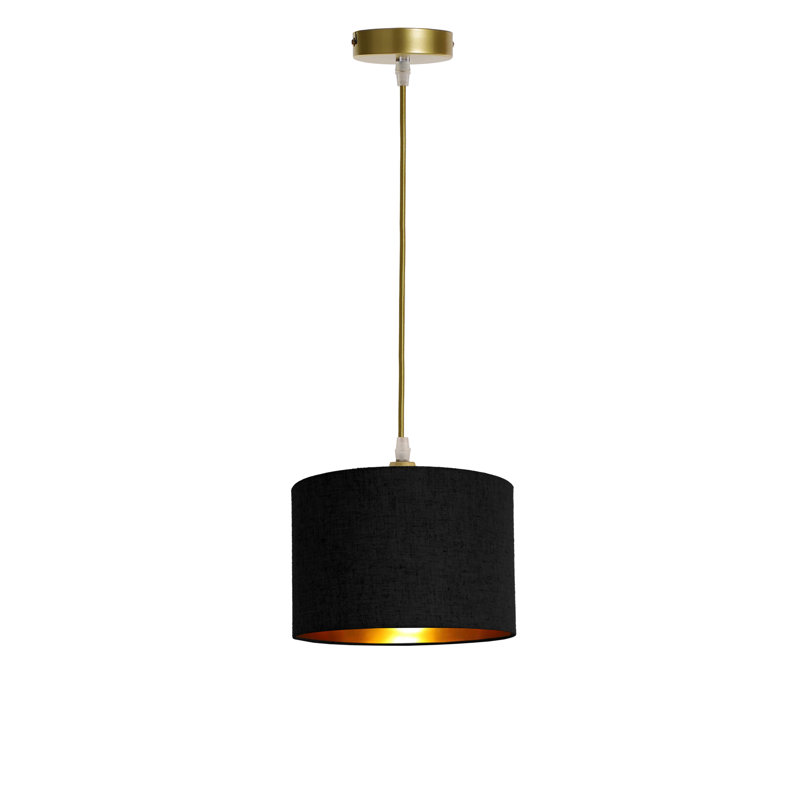 Khamoni 1 - Light Drum Pendant, 105cm H x 71cm W x 64cm D, Black/Gold, Gold