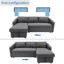 Kachayr 215Cm Linen Square Arm Sofa Bed