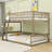 Full XL Over Queen Wood Bunk Bed With Guardrails, Detachable Design-1260808301