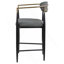 Ensemble de 2 chaises de comptoir rembourrées en tissu gris foncé Renfroe