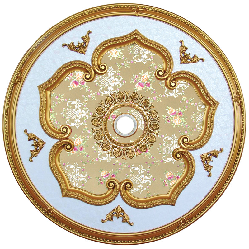 Médaillon rond de plafond doré, Or