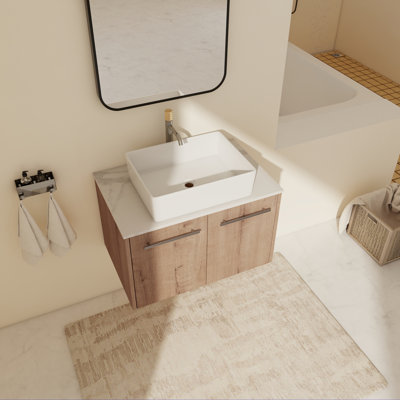 Alyzon 29.53'' Single Bathroom Vanity with Sintered Stone Top