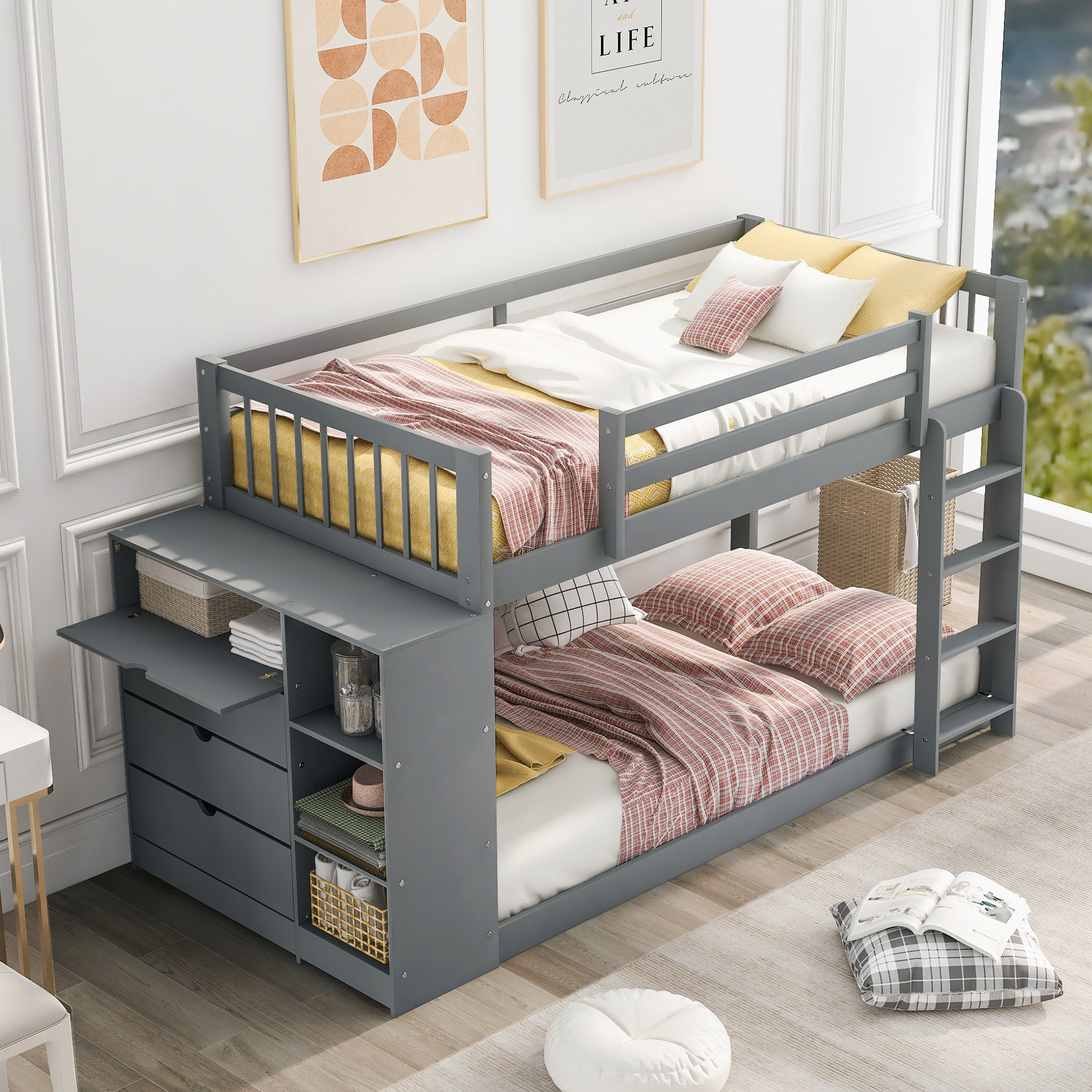 Harriet bee kean twin deals over twin bunk bed