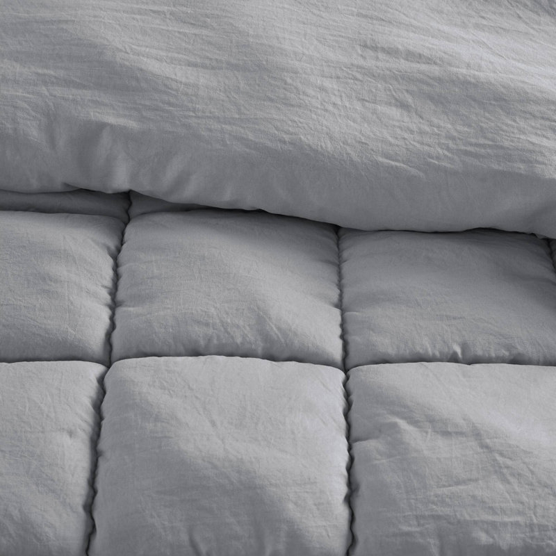 Ensemble d'édredon en duvet Dream Puff, Édredon double / grand + 2 taies décoratives sta, Gris